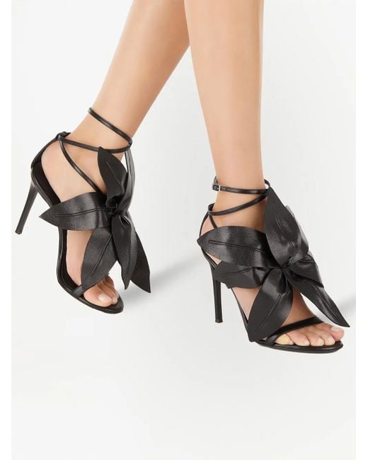 Giuseppe Zanotti Black Lilium Floral-embellished Stiletto Sandals
