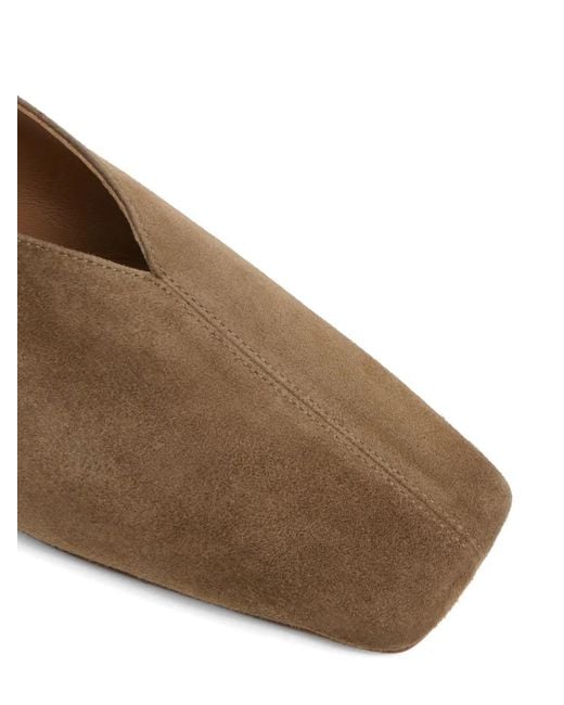 Mansur Gavriel Brown Square Soft V Ballet Flats