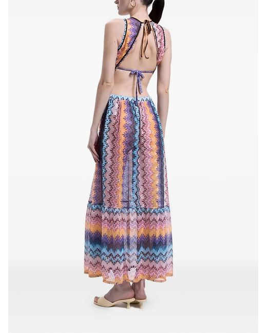Missoni White Zigzag-Pattern Maxi Dress