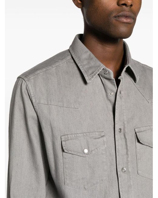 Tom Ford Gray Long-sleeve Denim Shirt for men