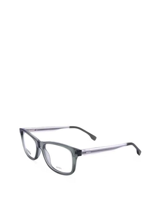 Boss White Rectangle-Frame Glasses