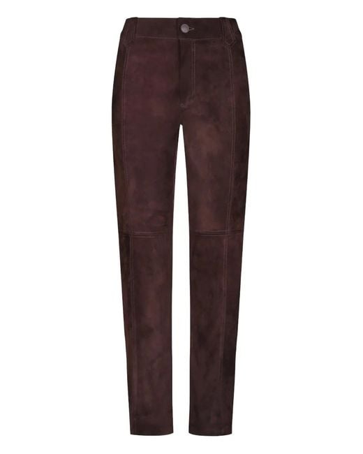 Johanna Ortiz Purple Cartography Leather Trousers