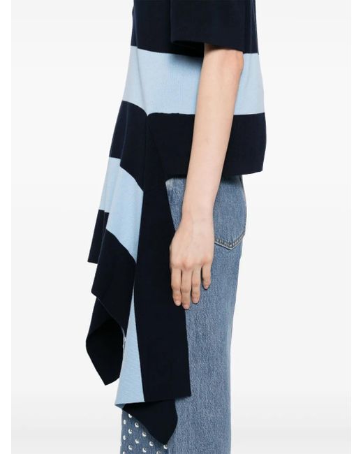 Monse Cascade Gestreepte Top in het Blue