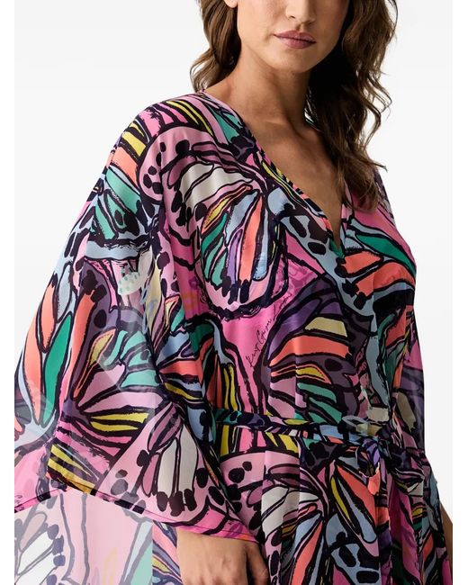 Kurt Geiger Red Caftan À Imprimé Graphique