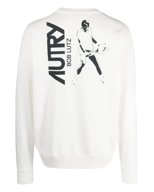 Autry White Logo-Patch Cotton Sweatshirt for men