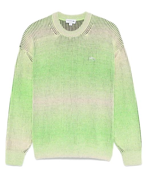 Lacoste Green Ombré Crew-Neck Knit Sweater for men