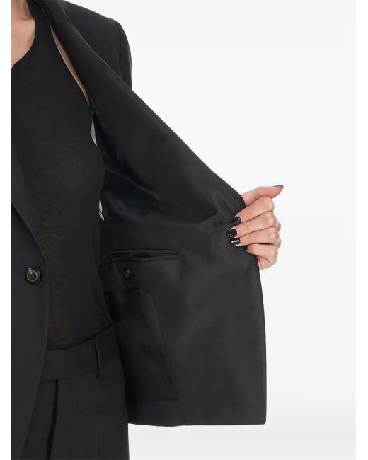 Rick Owens Black Single-Button Tailored Blazer