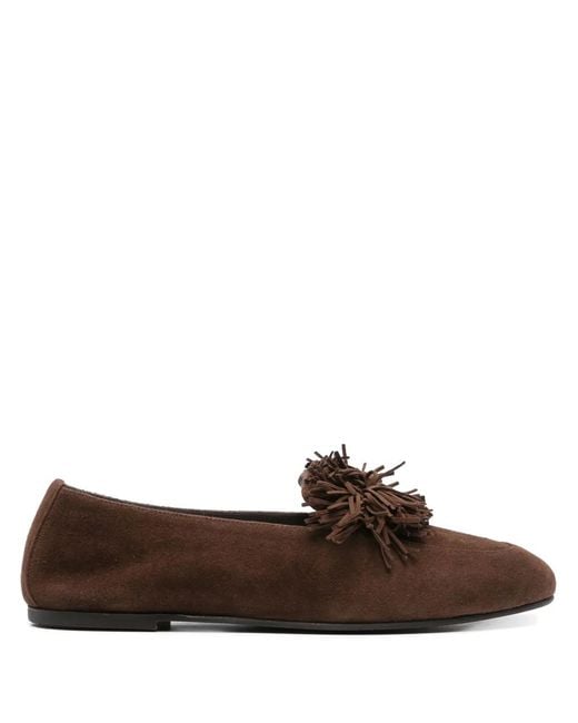 Aquazzura Brown Suede Loafers