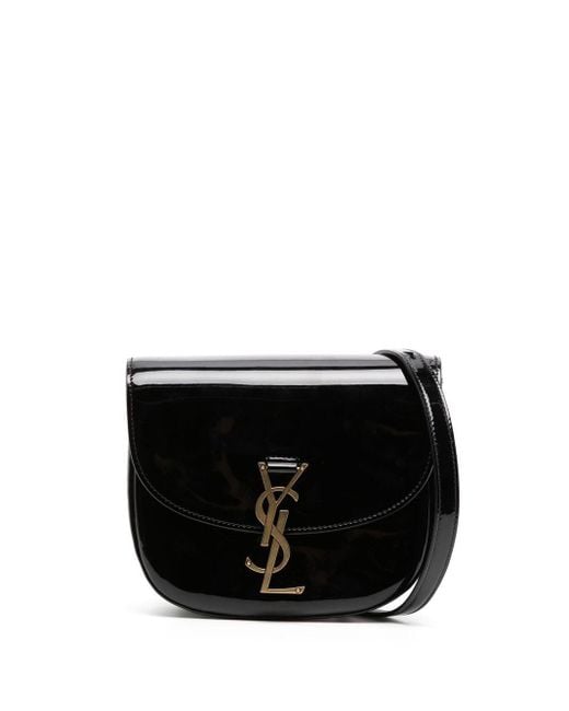 Saint Laurent Kaia Patentleather Crossbody Bag in Black Lyst