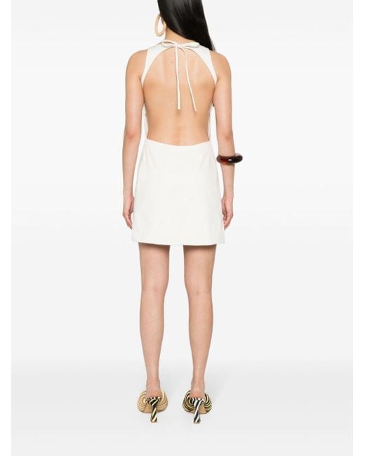 Maje White Open-back Mini Dress