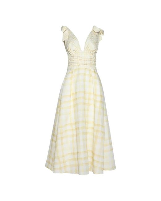 Rosie Assoulin White Bow-Embellishment Midi Dress