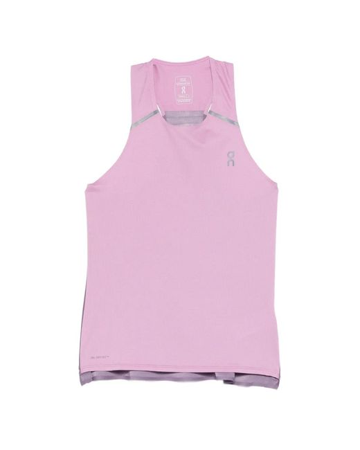 On Shoes Pink Reflective Panel Tank Top
