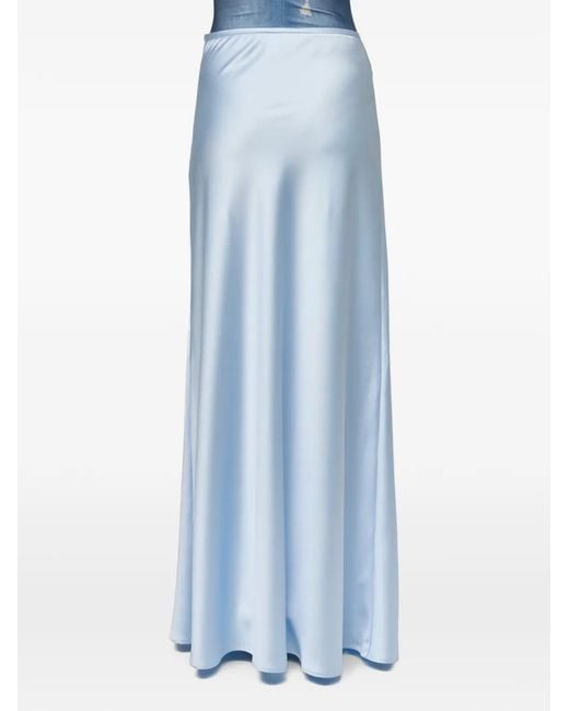 Atu Body Couture Blue Satin-Finish Maxi Skirt