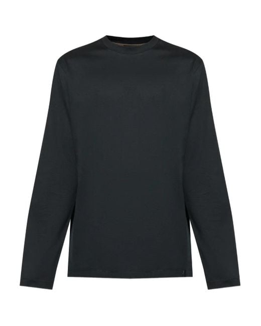 Brioni Blue Long-Sleeve T-Shirt for men