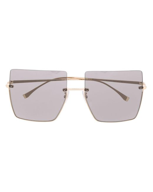 Fendi Black Square Frame Tinted Sunglasses