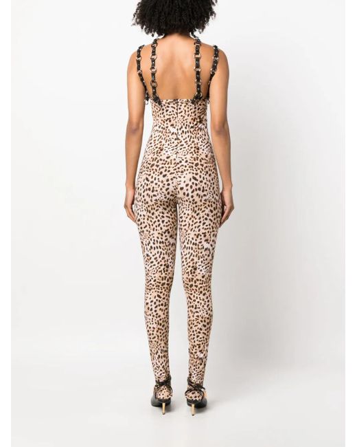 Roberto Cavalli Natural Jumpsuit Mit Leoparden-Print