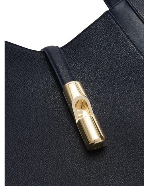 Furla Blue Goccia' Night Calf Leather Large Tote Bag