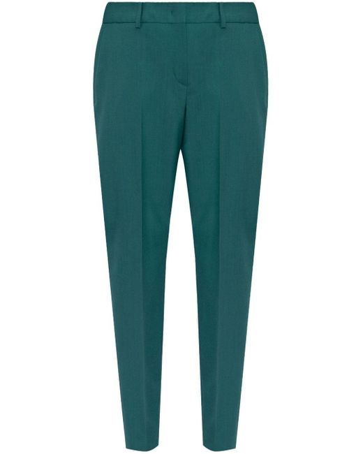 PS by Paul Smith Green Pressed-crease Wool Trousers