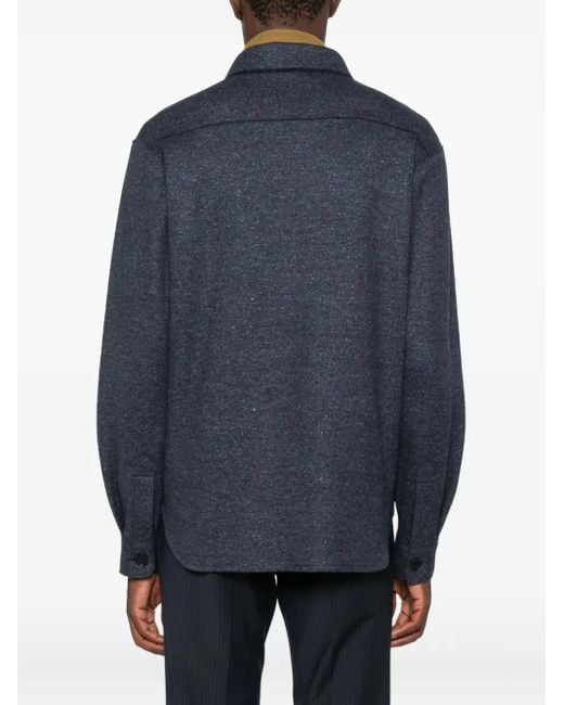 Harris Wharf London Hemdjacke mit Knöpfen in Blue für Herren