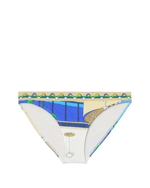 Tory Burch Blue Printed Bikini Bottoms