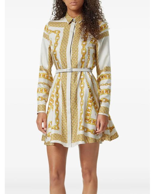 Versace Treasure Zijden Midi-Blousejurk in het Metallic