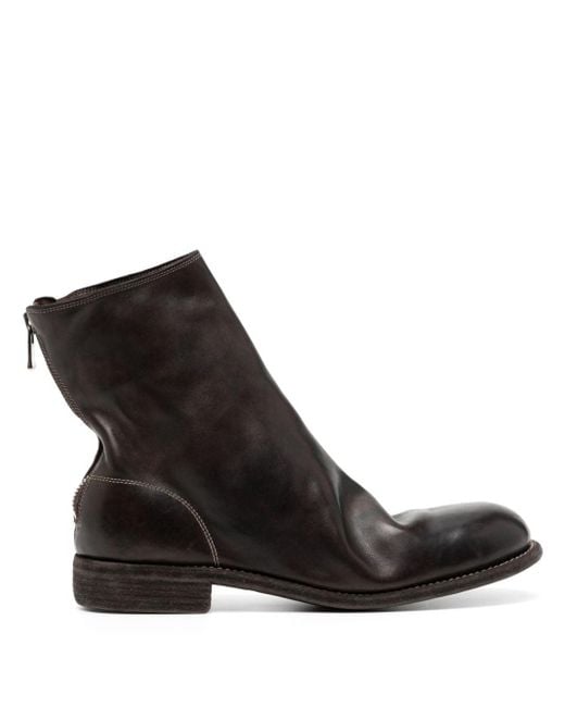 Boots zippées en cuir Guidi pour homme en coloris Black