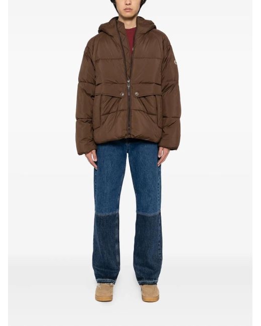 Paul Smith Brown Logo-Patch Padded Jacket for men