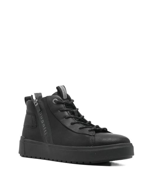 Bugatti Black Lace-Up Zip Booties for men