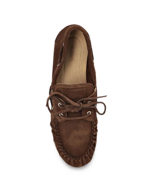 Alohas Brown Rowan Lace-Up Loafers