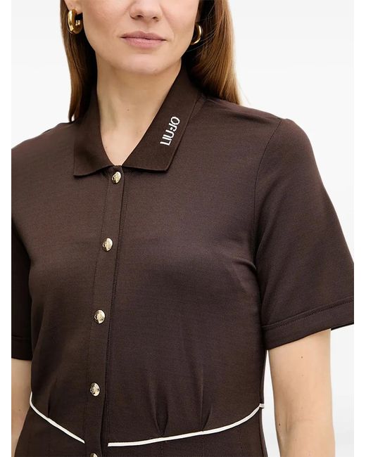 Liu Jo Black Button-Down Pleated Mini Dress