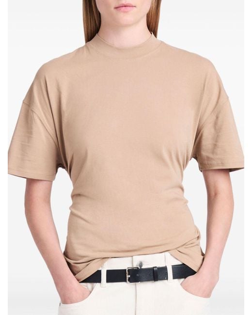 Proenza Schouler Natural Mira Drop-shoulder Cotton T-shirt