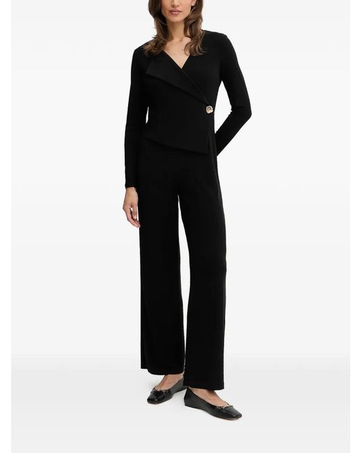 Joseph Ribkoff Black V-Neck Button All