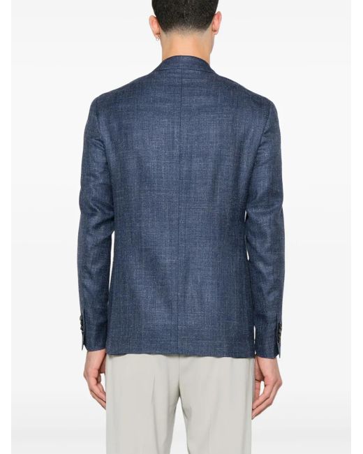 Canali Blue Single-Breasted Blazer for men