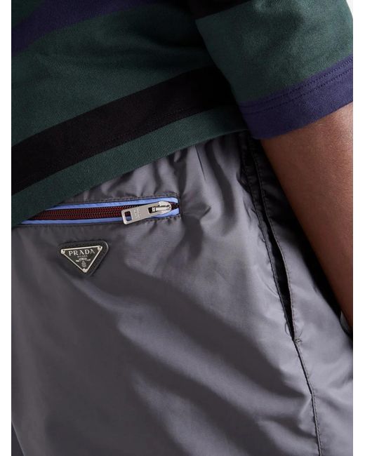 Prada Gray Re-Nylon Swim Trunks for men