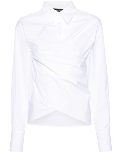 Fabiana Filippi White Cropped-Hemd mit Schnürung