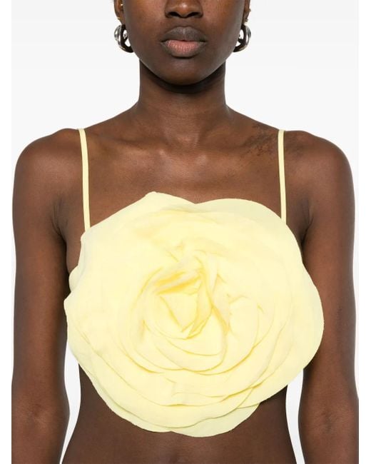 Top Con Applicazione A Fiori di Blumarine in Yellow