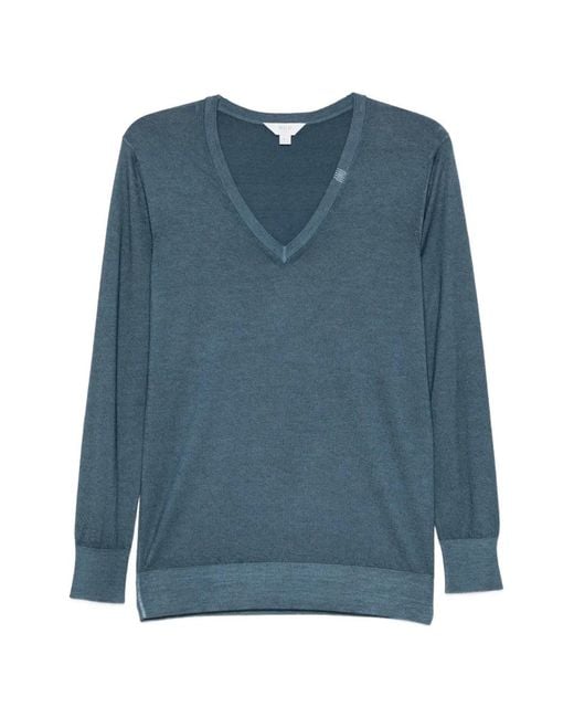 Malo Blue V-Neck Sweater