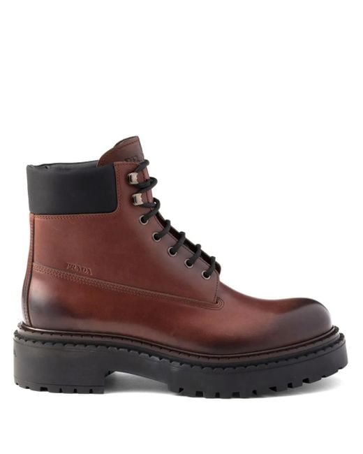 Botas con paneles elásticos Prada de hombre de color Brown