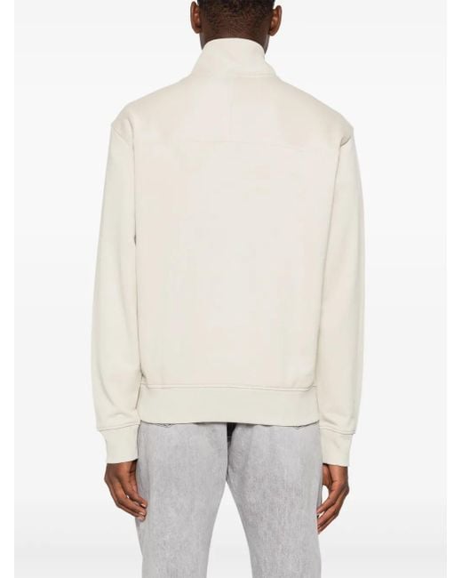 Boss White Half-Zip Sweater for men
