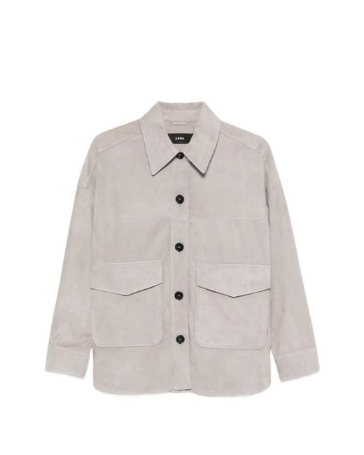 Arma White Buttoned Flap-Pocket Jacket