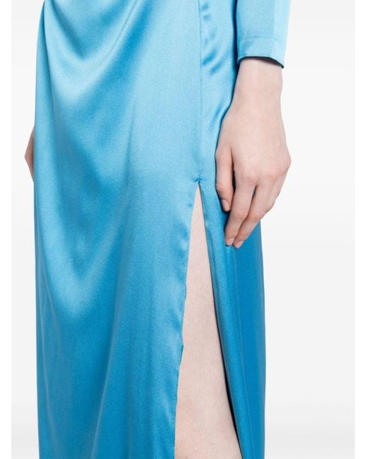 Cynthia Rowley Striking Silk Maxi Dress in Blue Lyst UK