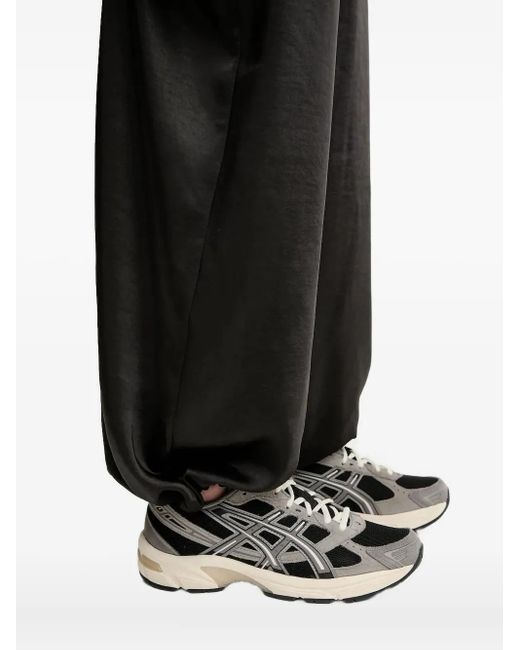 EA7 Black Elasticated-Waistband Satin Pants