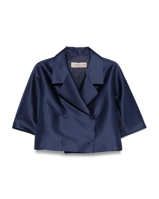Blazer de satén Blanca Vita de color Blue