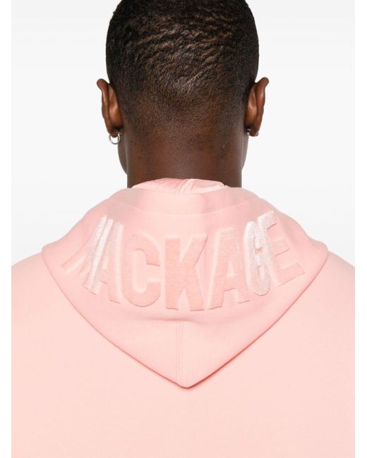 Mackage Pink Krys Velvet-logo Hoodie for men