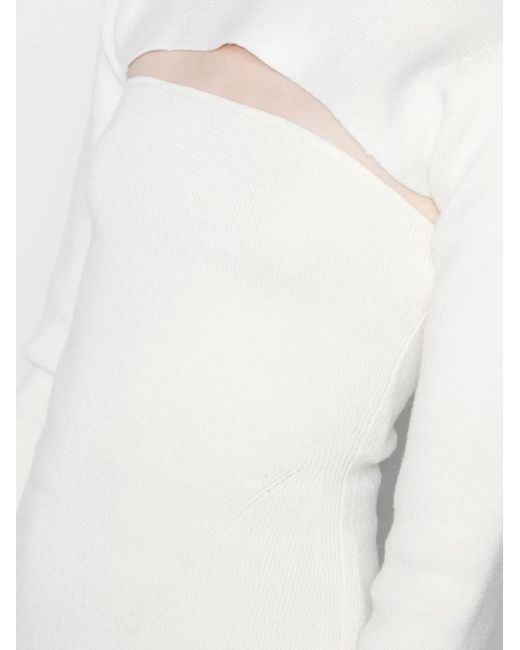 Tom Ford White Cut-Out Virgin Wool-Blend Jumper