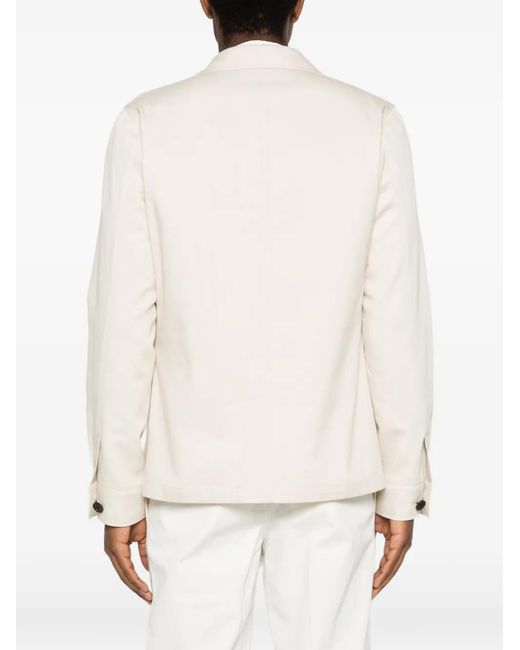 Corneliani White Buttoned Shirt Jacket for men