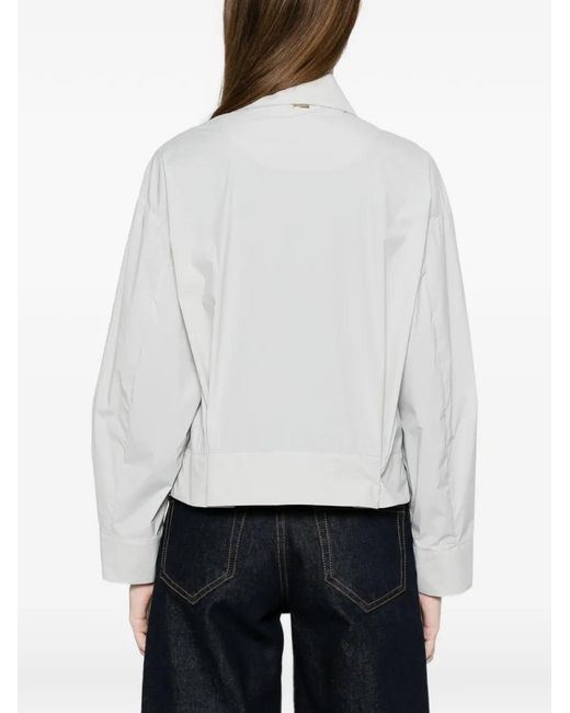 Herno White Grigio Per Polyamide Shirt Jacket