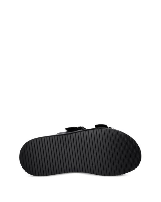 Buffalo Black Noa Ari Glam Crystal-Buckle Platform Slides