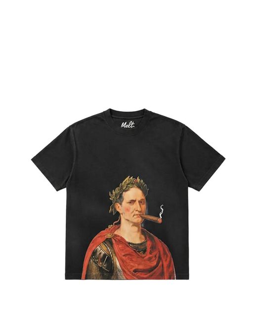 Melt Black Graphic-Print T-Shirt for men