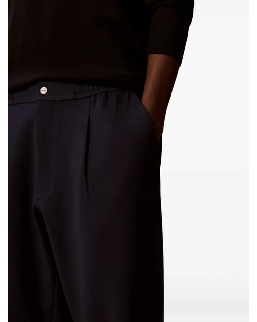 Calvin Klein Blue Pantalon Plissé À Taille Élastiquée for men